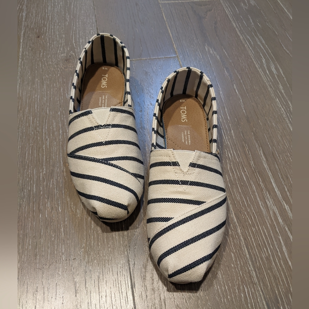Toms White/Navy Riviera